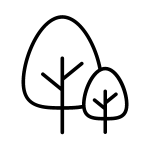 ícone, contorno de 2 arvóres estilizadas